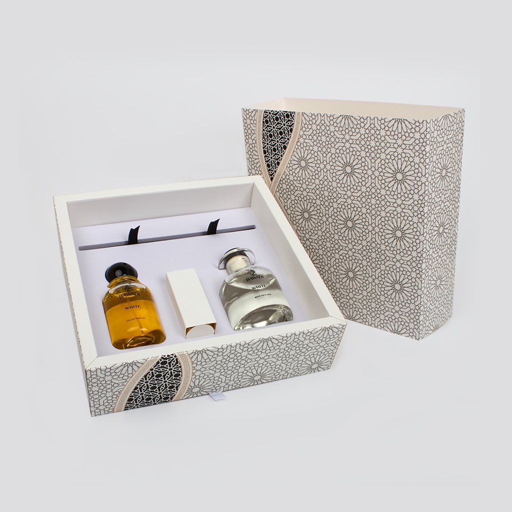 BAWADI 100ML EDP + 150ML REED DIFFUSER + BAKHOOR  WHITE GIFT SET