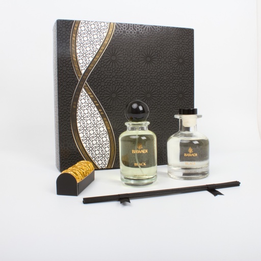 [F2504] BAWADI 100ML EDP + 150ML REED DIFFUSER + BAKHOOR  BLACK GIFT SET